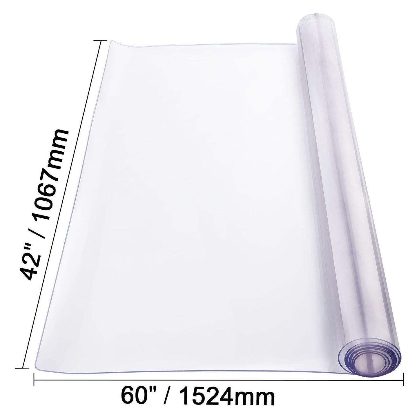 Plastic Table Cover, 42 x 60 Inch 2.0 mm Thick Clear Table Protector, Rectangle PVC Desk Mat, Waterproof & Easy Cleaning Desk Pad Tablecloth, for Office Dresser Dining Room Table Night Stand