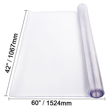 Plastic Table Cover, 42 x 60 Inch 2.0 mm Thick Clear Table Protector, Rectangle PVC Desk Mat, Waterproof & Easy Cleaning Desk Pad Tablecloth, for Office Dresser Dining Room Table Night Stand