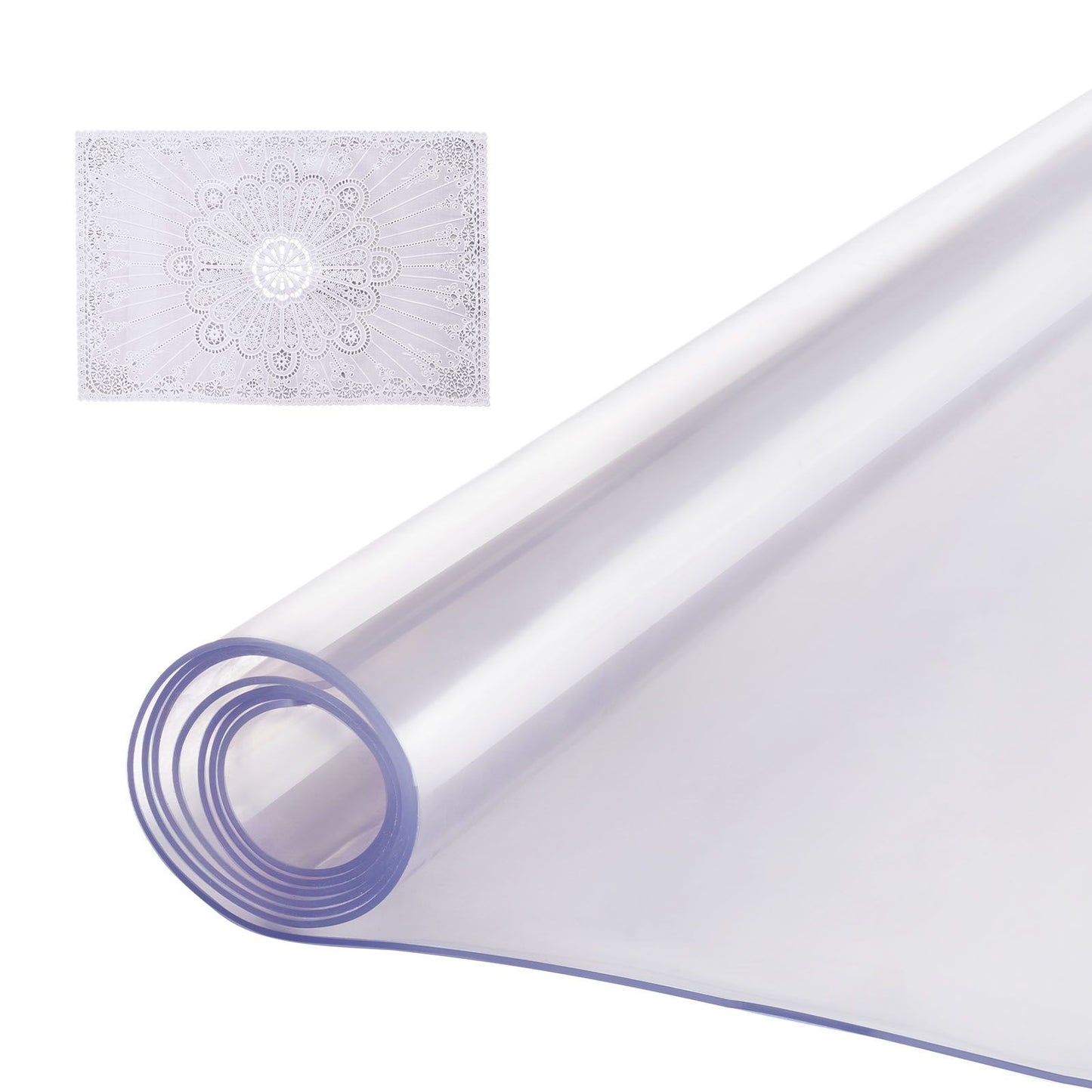 Plastic Table Cover, 42 x 60 Inch 2.0 mm Thick Clear Table Protector, Rectangle PVC Desk Mat, Waterproof & Easy Cleaning Desk Pad Tablecloth, for Office Dresser Dining Room Table Night Stand