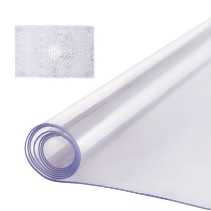 Plastic Table Cover, 42 x 60 Inch 2.0 mm Thick Clear Table Protector, Rectangle PVC Desk Mat, Waterproof & Easy Cleaning Desk Pad Tablecloth, for Office Dresser Dining Room Table Night Stand