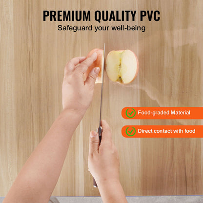 Plastic Table Cover, 48 x 48 Inch 1.5 mm Thick Clear Table Protector, Square PVC Desk Mat, Waterproof & Easy Cleaning Desk Pad Tablecloth, for Office Dresser Dining Room Table Night Stand