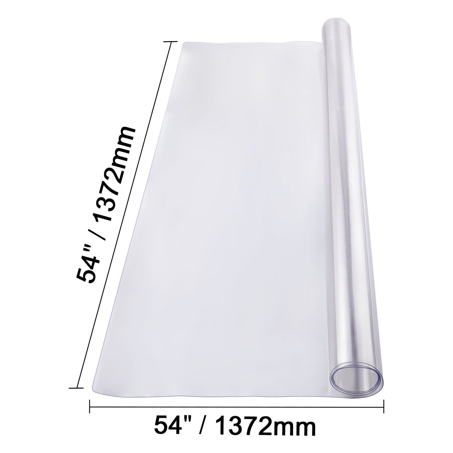 Plastic Table Cover, 54 x 54 Inch 1.5 mm Thick Clear Table Protector, Square PVC Desk Mat, Waterproof & Easy Cleaning Desk Pad Tablecloth, for Office Dresser Dining Room Table Night Stand