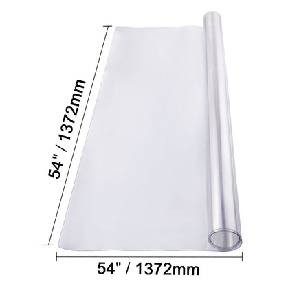 Plastic Table Cover, 54 x 54 Inch 1.5 mm Thick Clear Table Protector, Square PVC Desk Mat, Waterproof & Easy Cleaning Desk Pad Tablecloth, for Office Dresser Dining Room Table Night Stand
