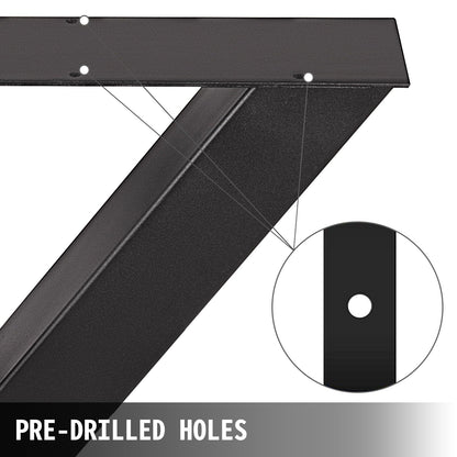 Metal Table Legs 28.4 x 29.9 Inch Black Table Legs Premium steel table legs with X-frame style Steel Bench Legs Country Style Table Legs Furniture Leg Perfect for Coffee Store Home Office Bar