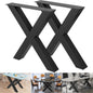 Black metal table legs with dining room setting background