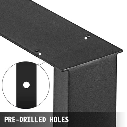Black Metal Table Legs Set of 2 Steel Table Legs 35x28 Inch Dining Table Legs Office Table Legs Computer Desk Legs Steel Bench Legs Country Style Table Legs DIY Furniture Legs