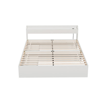 Artiss Bed Frame Double Size Mattress Base wtih Charging Ports 2 Storage Drawers - Furniture > Bedroom > Beds & Bed