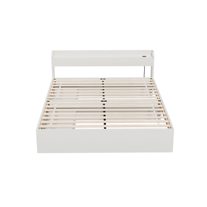 Artiss Bed Frame Queen Size Mattress Base wtih Charging Ports 2 Storage Drawers - Furniture > Bedroom > Beds & Bed
