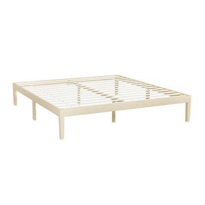 Artiss Bed Frame King Size Wooden Base Mattress Platform Timber Pine BRUNO - Furniture > Bedroom > Beds & Bed Frames
