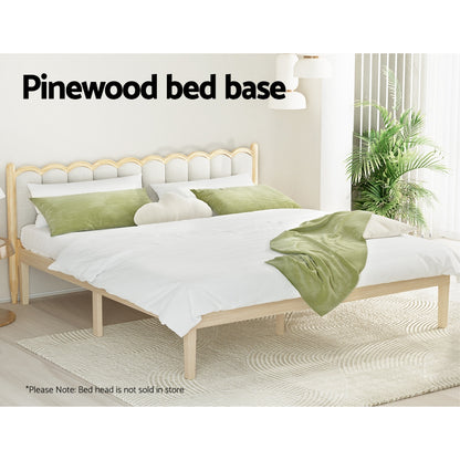 Artiss Bed Frame King Size Wooden Base Mattress Platform Timber Pine BRUNO - Furniture > Bedroom > Beds & Bed Frames