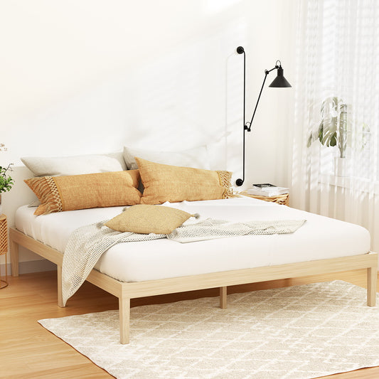 Artiss Bed Frame King Size Wooden Base Mattress Platform Timber Pine BRUNO - Furniture > Bedroom > Beds & Bed Frames