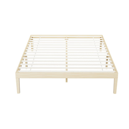 Artiss Bed Frame Queen Size Wooden Base Mattress Platform Timber Pine BRUNO - Furniture > Bedroom > Beds & Bed Frames