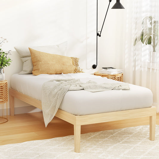 Artiss Bed Frame Single Size Wooden Base Mattress Platform Timber Pine BRUNO - Furniture > Bedroom > Beds & Bed Frames