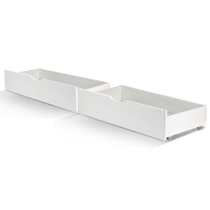 Artiss 2x Bed Frame Storage Drawers Trundle White - Furniture > Bedroom