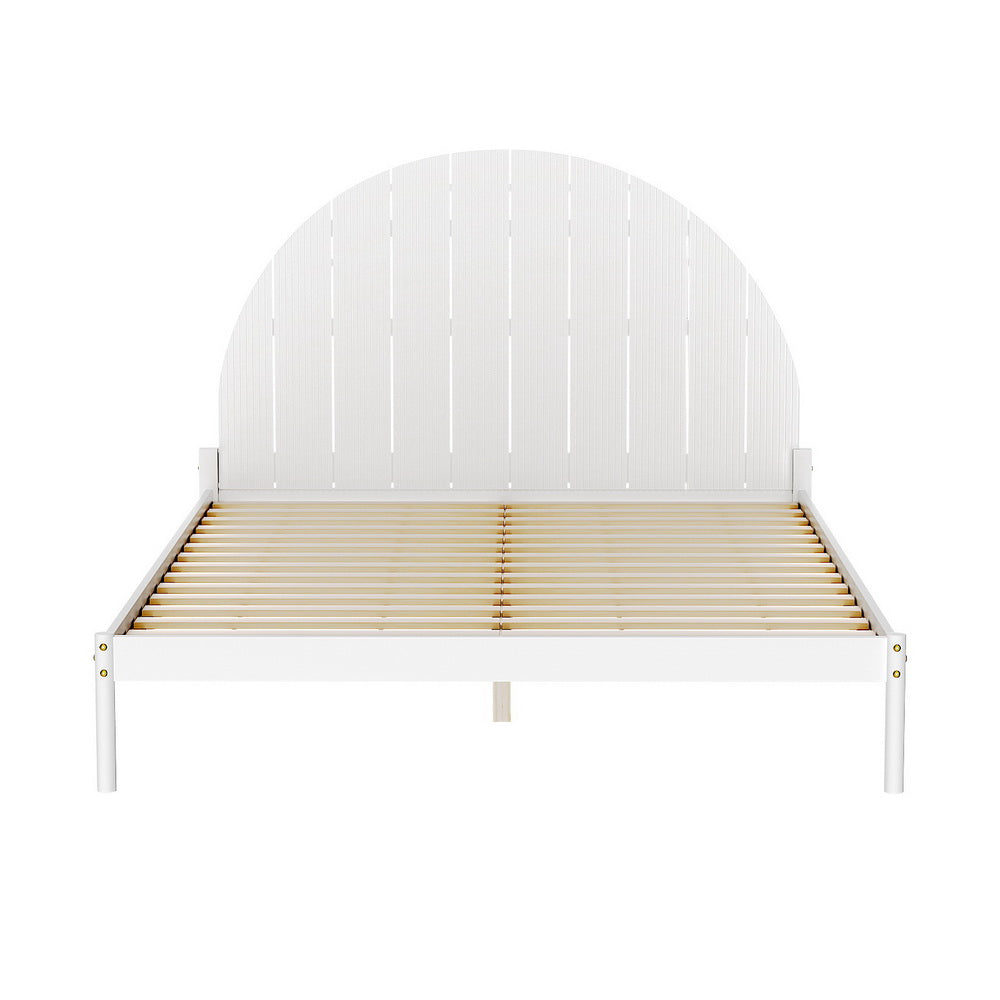 Artiss Bed Frame Queen Size Wooden White DALY - Furniture > Bedroom > Beds & Bed Frames
