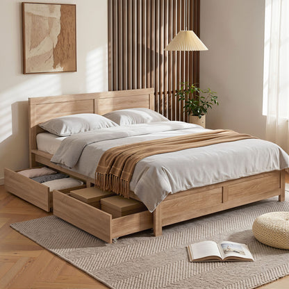 Double Bed Frame with 2 Drawers Bedroom Furniture