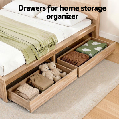 Double Bed Frame with 2 Drawers Bedroom Furniture