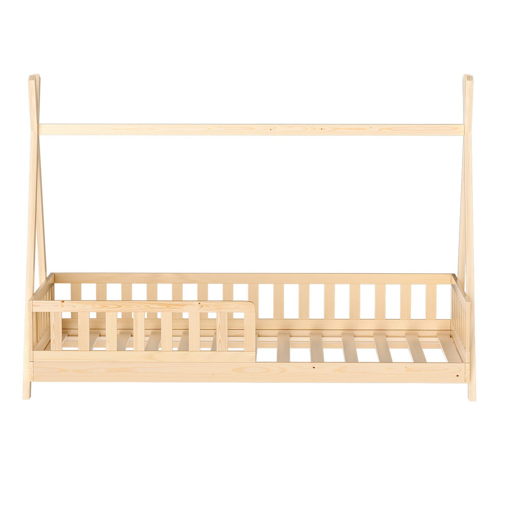 Artiss Bed Frame Wooden Kids House Frames Oak PUAH - Baby & Kids > Kid’s Furniture > Kid’s Beds & Bed Frames