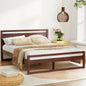 Artiss Bed Frame Queen Size Wooden Walnut WITTON - Furniture > Bedroom > Beds & Bed Frames