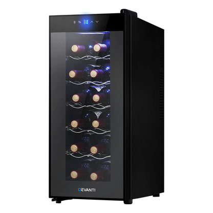 Devanti Wine Fridge Cooler 12 Bottles - Appliances > Fridges & Freezers > Wine Fridges