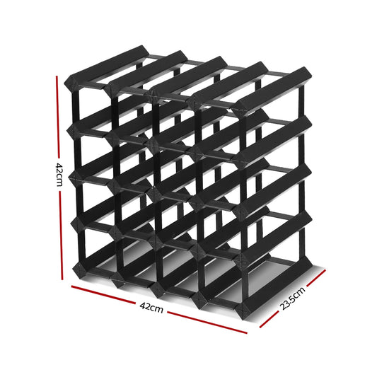 Artiss Wine Rack 20 Bottle Black Home & Garden > Storage