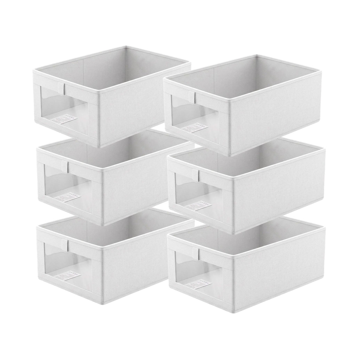 6 Pack Linen Closet Organizers and Storage Foldable Clothing Bins