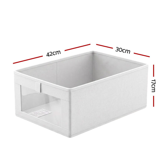 6 Pack Linen Closet Organizers and Storage Foldable Clothing Bins