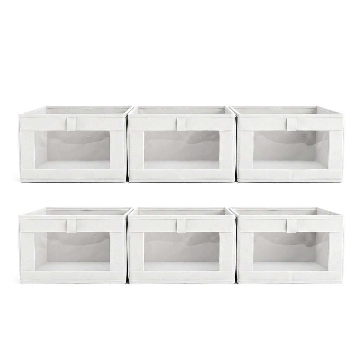 6 Pack Linen Closet Organizers and Storage Foldable Clothing Bins