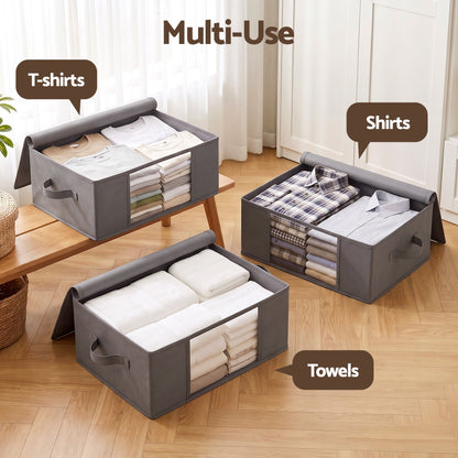 6 Packs Clothes Storage Bags 35L Foldable Closet Organizer Storage Bins