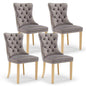 Aaden 4x Velvet Dining Chairs with Golden Metal Legs-grey