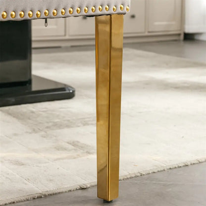 Aaden 4x Velvet Dining Chairs with Golden Metal Legs-grey