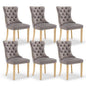 Aaden 6x Velvet Dining Chairs with Golden Metal Legs-grey