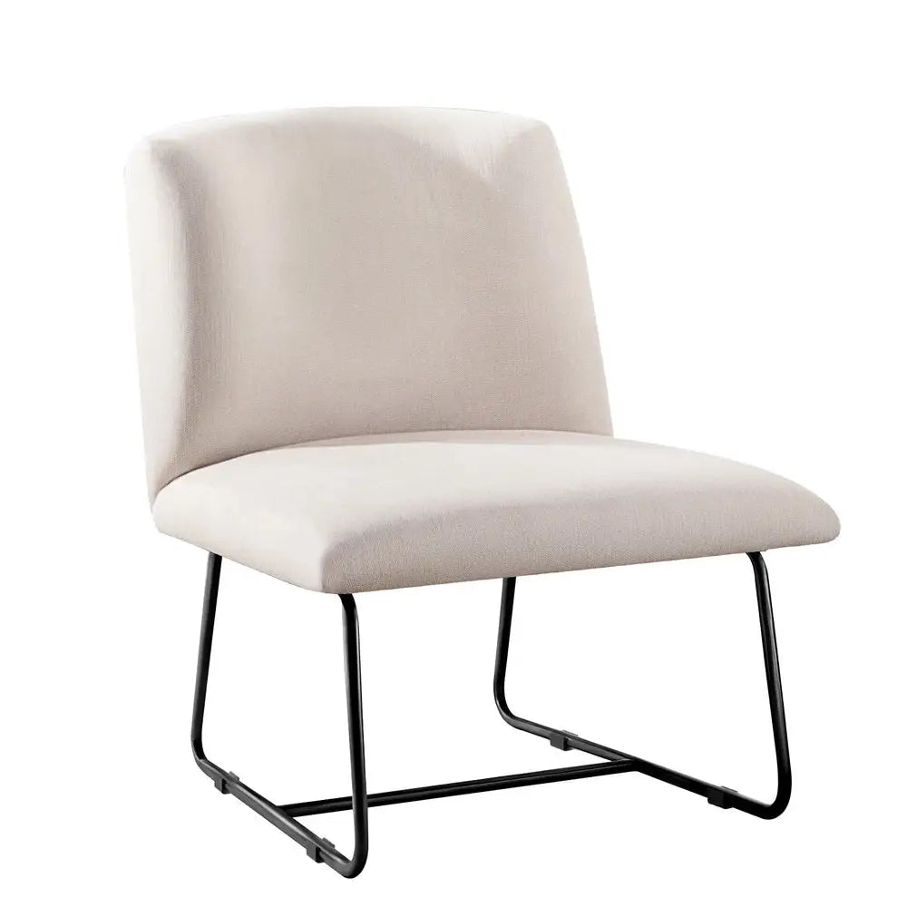 Accent Chair Armchair Cross Leg Beige