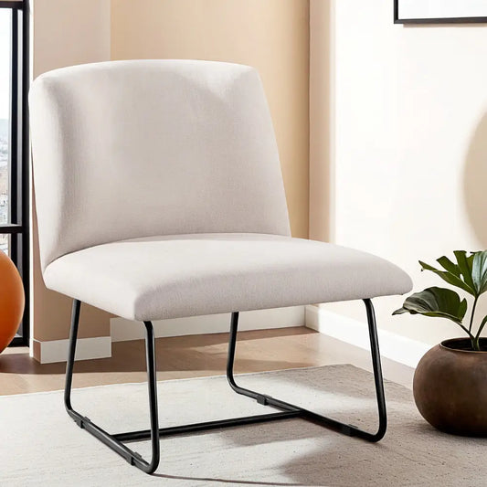 Accent Chair Armchair Cross Leg Beige