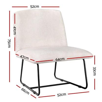 Accent Chair Armchair Cross Leg Beige