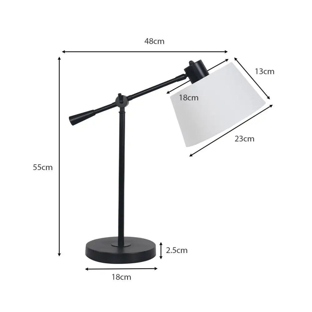 Adjustable Metal Table Lamp in Black