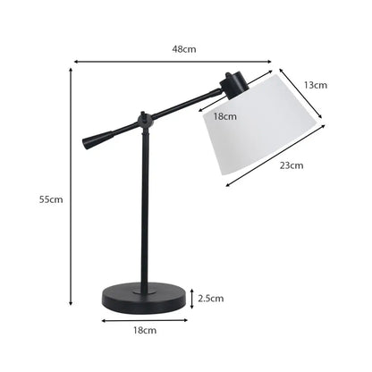 Adjustable Metal Table Lamp in Black