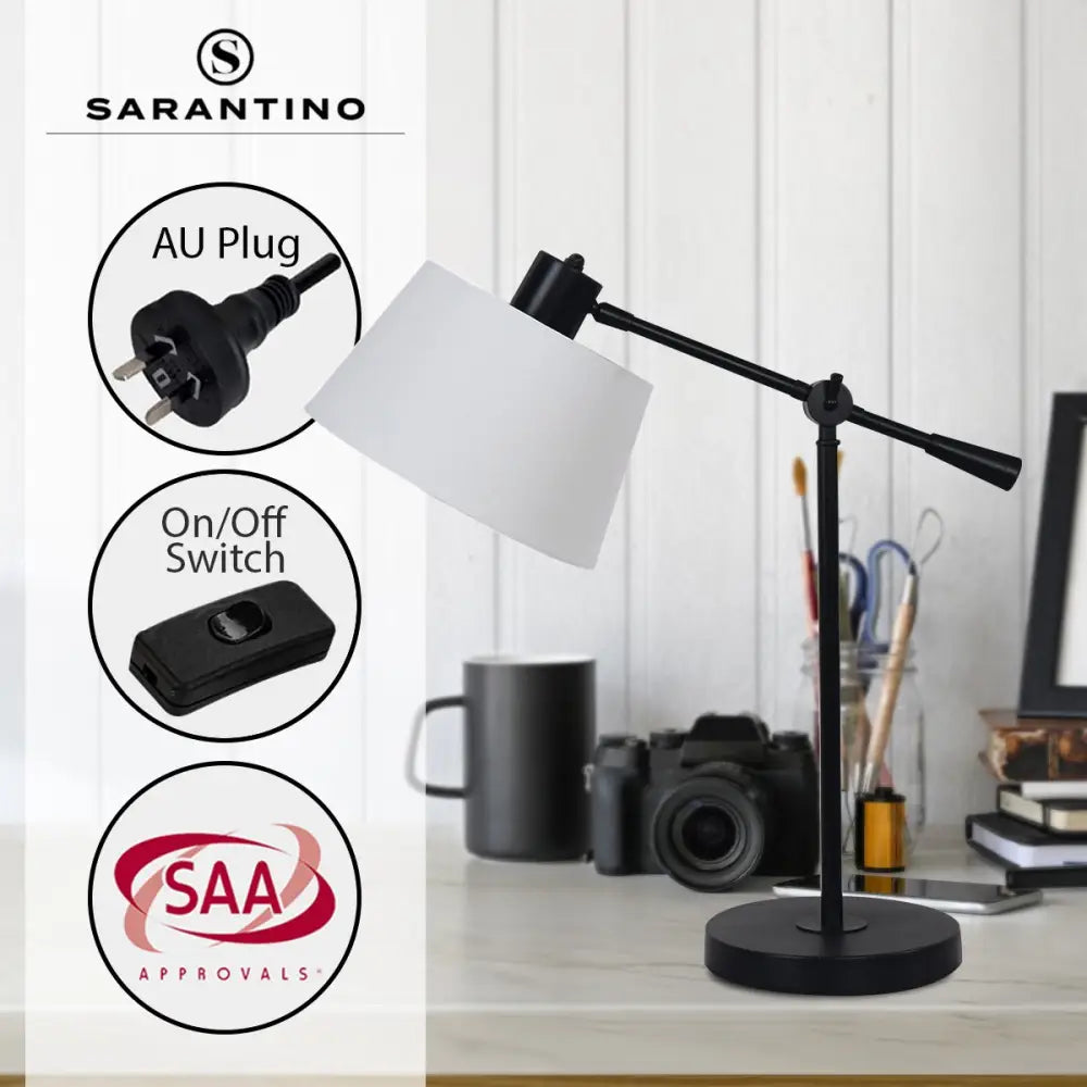 Adjustable Metal Table Lamp in Black