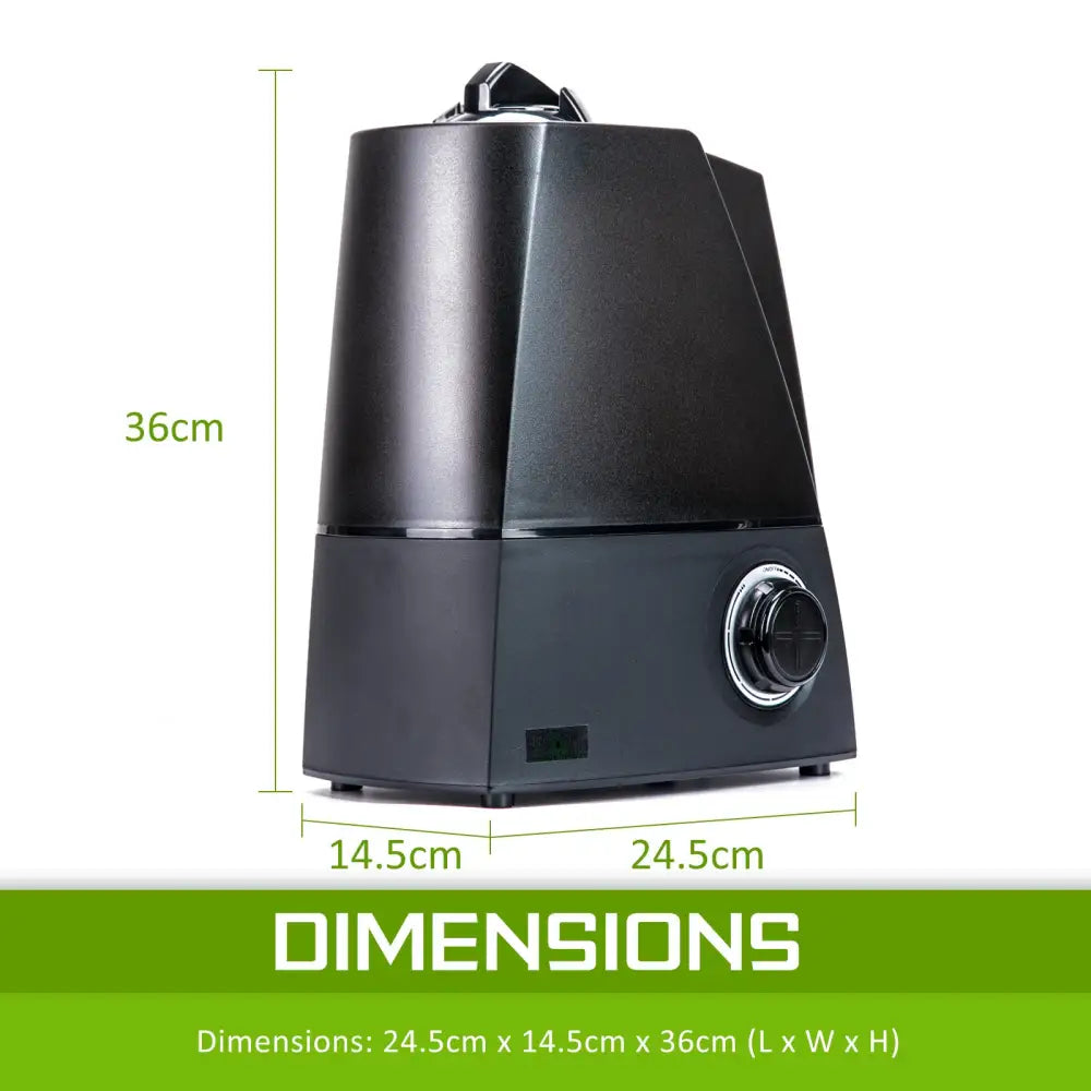 Air Humidifier Ultrasonic Cool Diffuser 6l Black