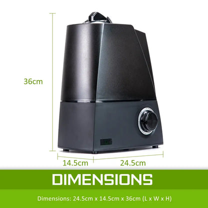 Air Humidifier Ultrasonic Cool Diffuser 6l Black