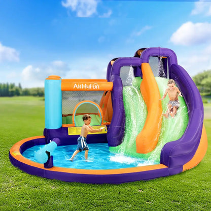 Airmyfun Inflatable Water Slide Kids Jumping Trampoline Castle Double