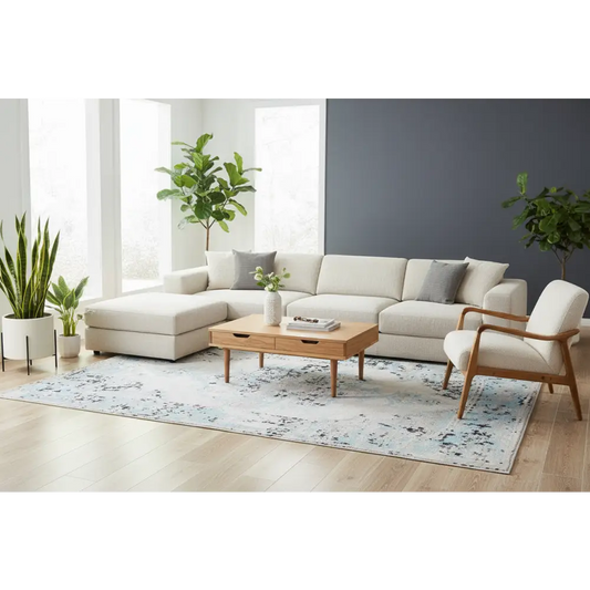 Alexa Transitional Rug Blue Grey by Culture - 400x300cm