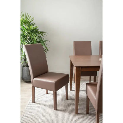 Allegro Dining Table + 6x Mesi Chair - 7 Piece Set - Cocoa