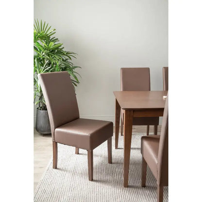 Allegro Dining Table + 6x Mesi Chair - 7 Piece Set - Cocoa