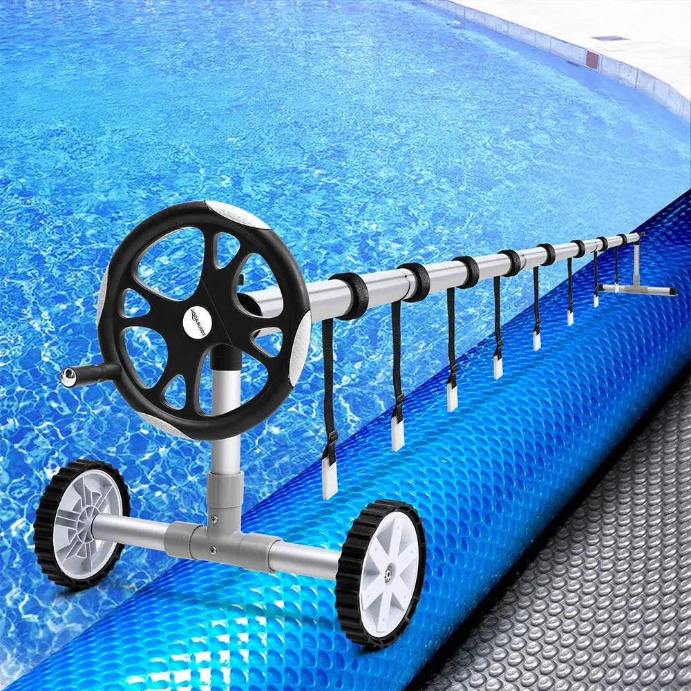 Aqua Buddy Pool Cover 11x6.2m 400 Micron Silver Swimming Solar Blanket 6.55m Roller