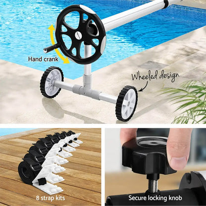 Aqua Buddy Pool Cover 11x6.2m 400 Micron Silver Swimming Solar Blanket 6.55m Roller