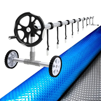 Aqua Buddy Pool Cover 11x6.2m 400 Micron Silver Swimming Solar Blanket 6.55m Roller
