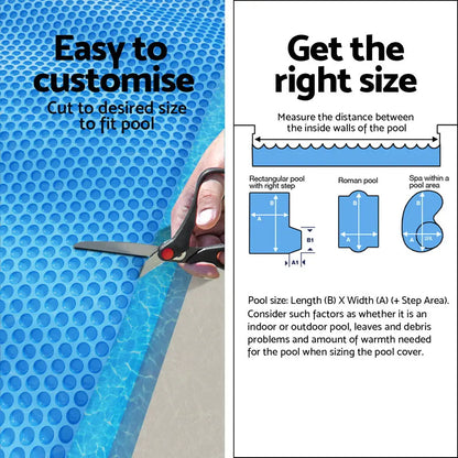 Aqua Buddy Pool Cover 600 Micron 11x6.2m Swimming Solar Blanket Blue Silver