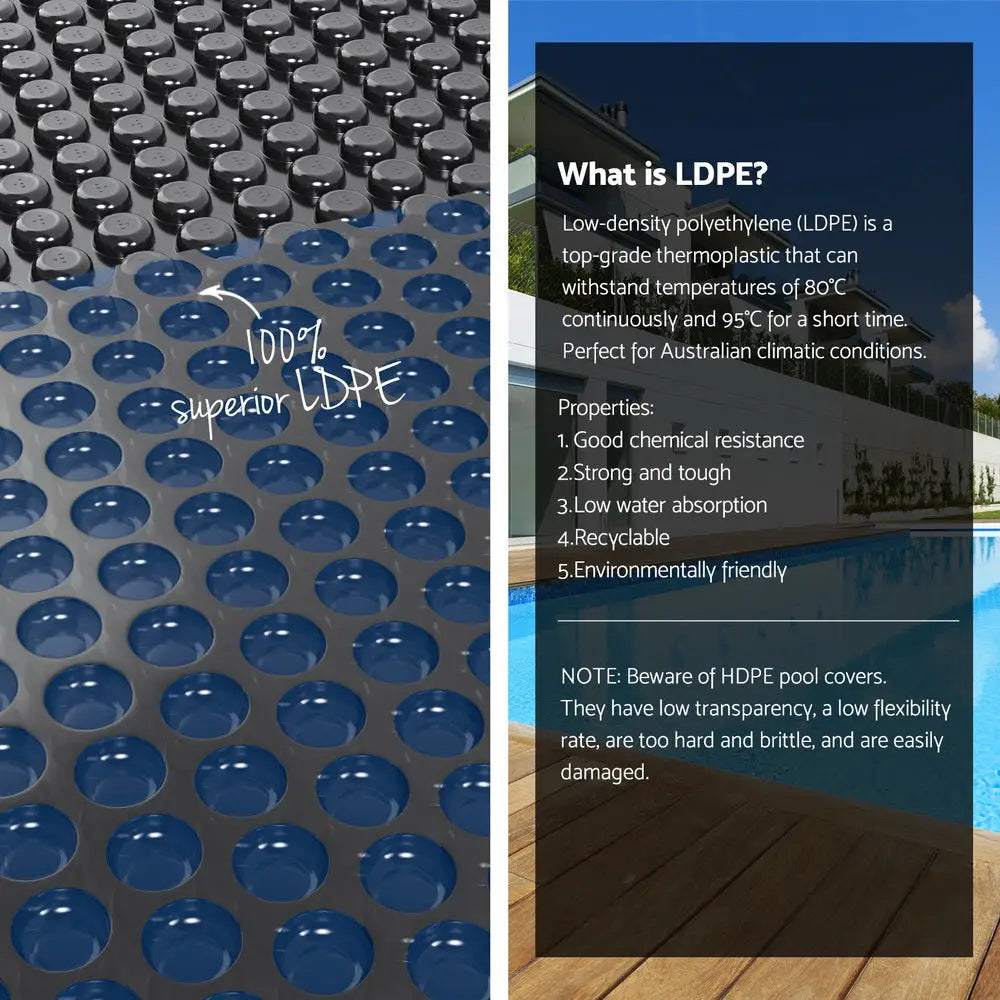 Aqua Buddy Pool Cover 600 Micron 9.5x5m W/ Roller 5.55m Swimming Pools Black Solar Blanket