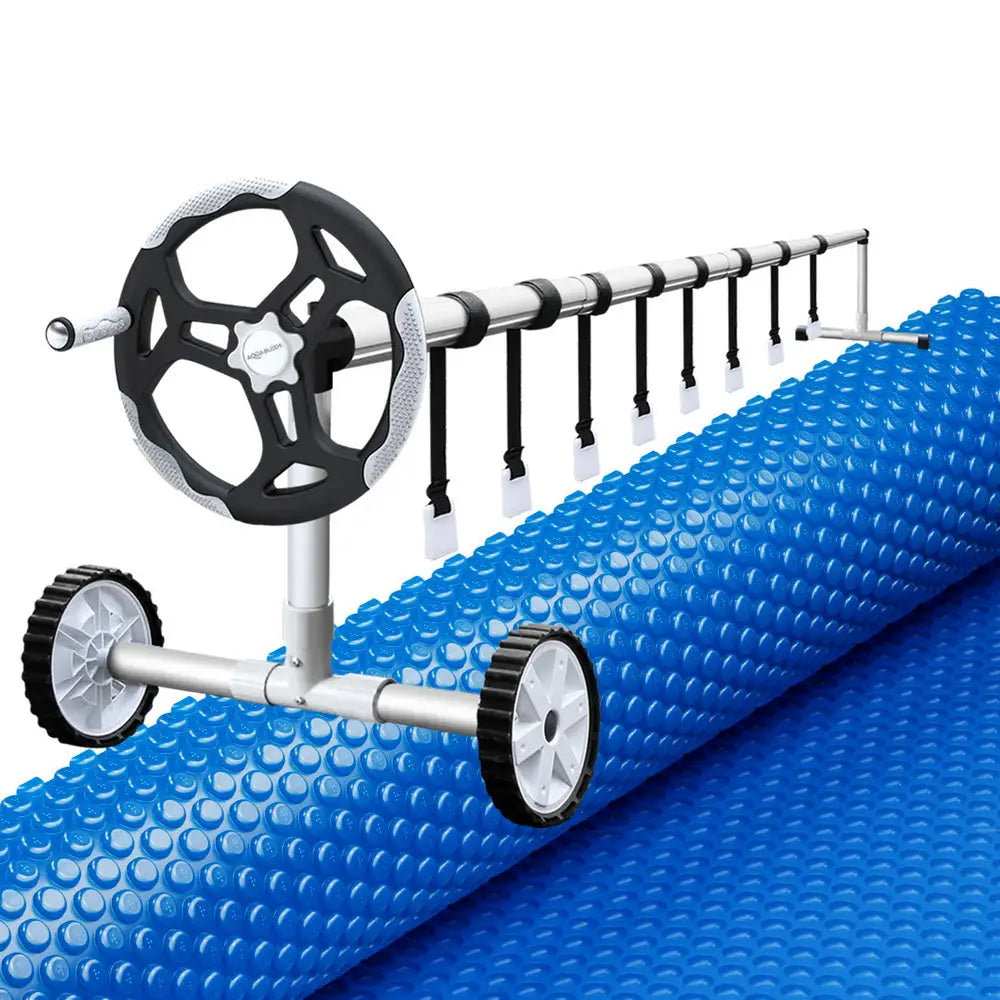 Aqua Buddy Pool Cover 600 Micron Heat Solar Blanket 9.5x5m W/ 5.55m Roller